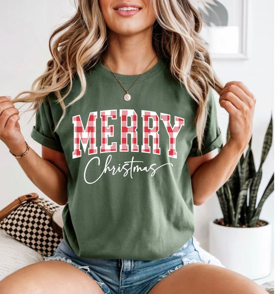 Plaid Merry Christmas comfort color