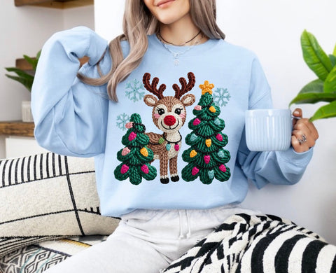 EXCLUSIVE faux knitted Christmas sweatshirt