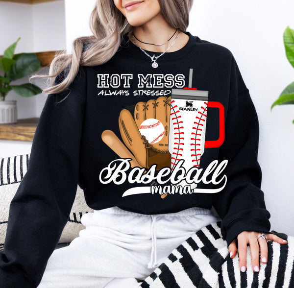 Hot mess sports mama crewneck