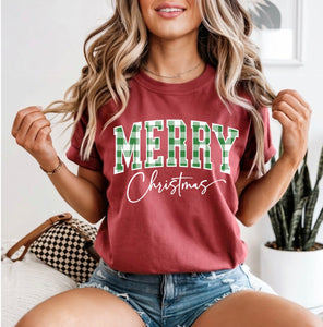 Plaid Merry Christmas comfort color