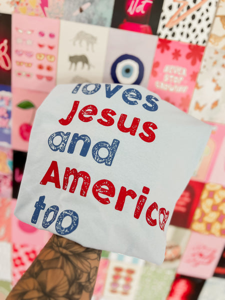 Loves Jesus and America tee